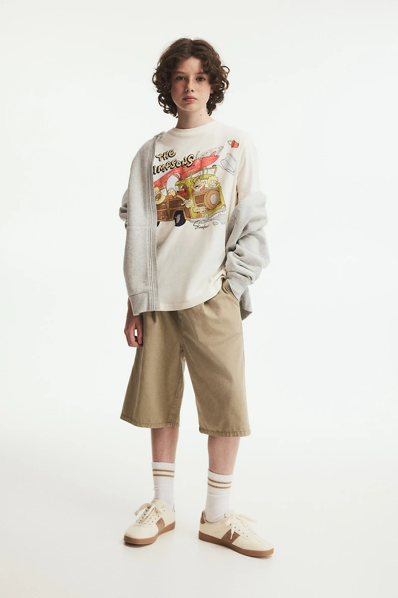 Cotton T-Shirt with Printed Motif