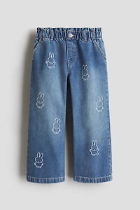 Wide-Leg Jeans with Motif