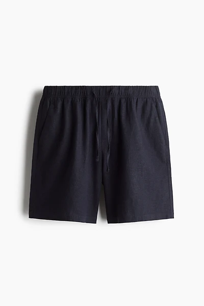 Short coupe décontractée en lin mélangé