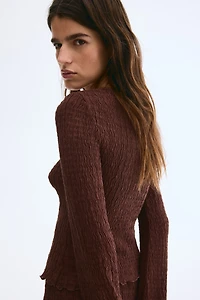 Cardigan with Overlocked Edges