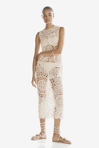 Robe en coton d'aspect crocheté