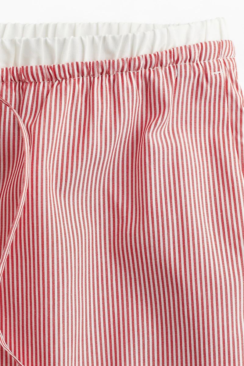 Double-Waistband Poplin Drawstring Pants