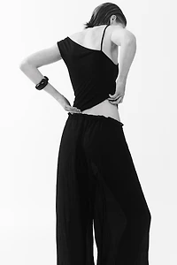Balloon-Leg Pants with Drawstring