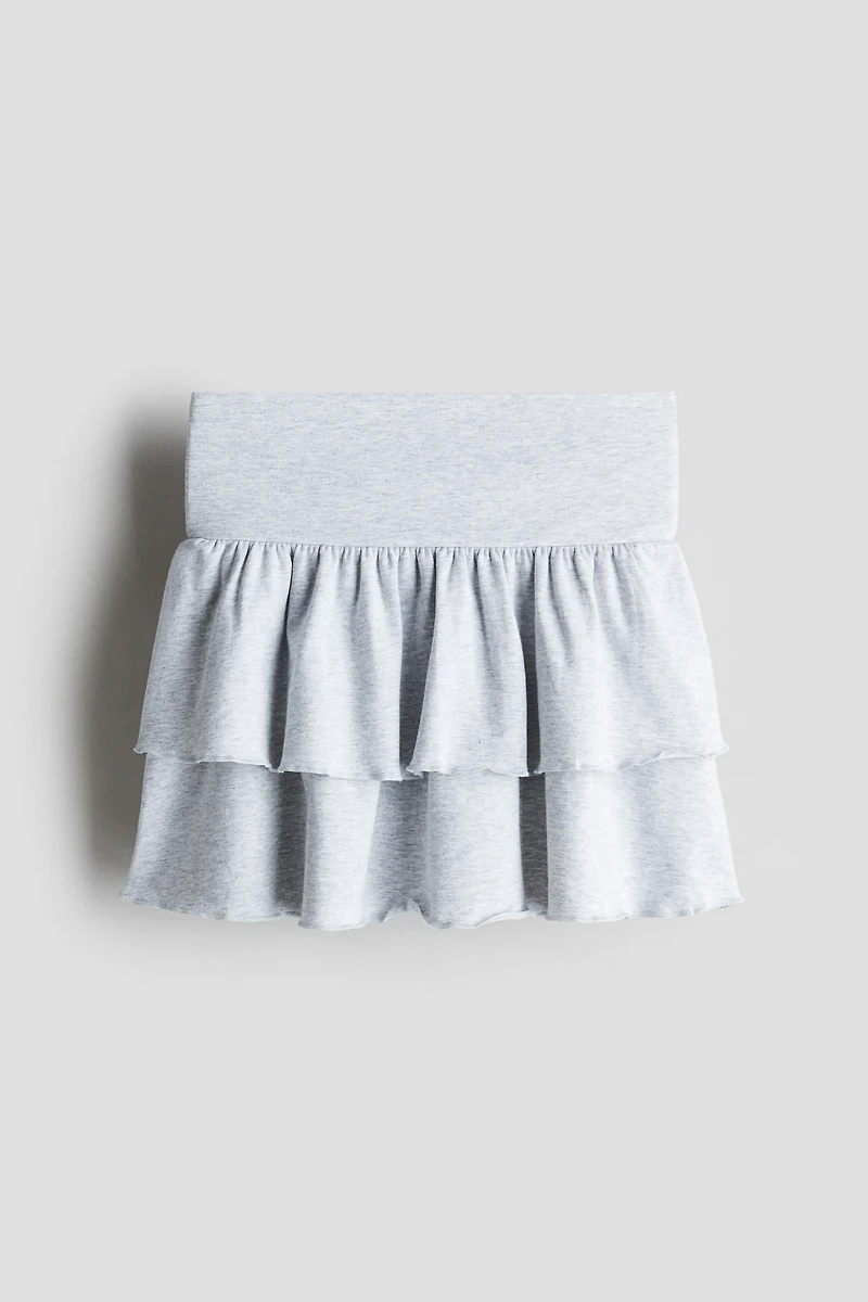 Foldover-Waist Tiered Skirt