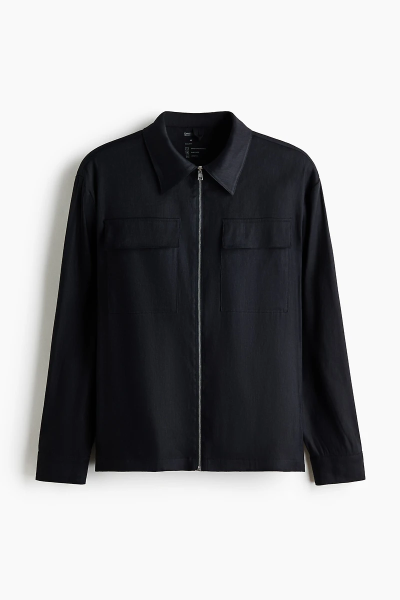 Easy Care Regular-Fit Linen-Blend Overshirt