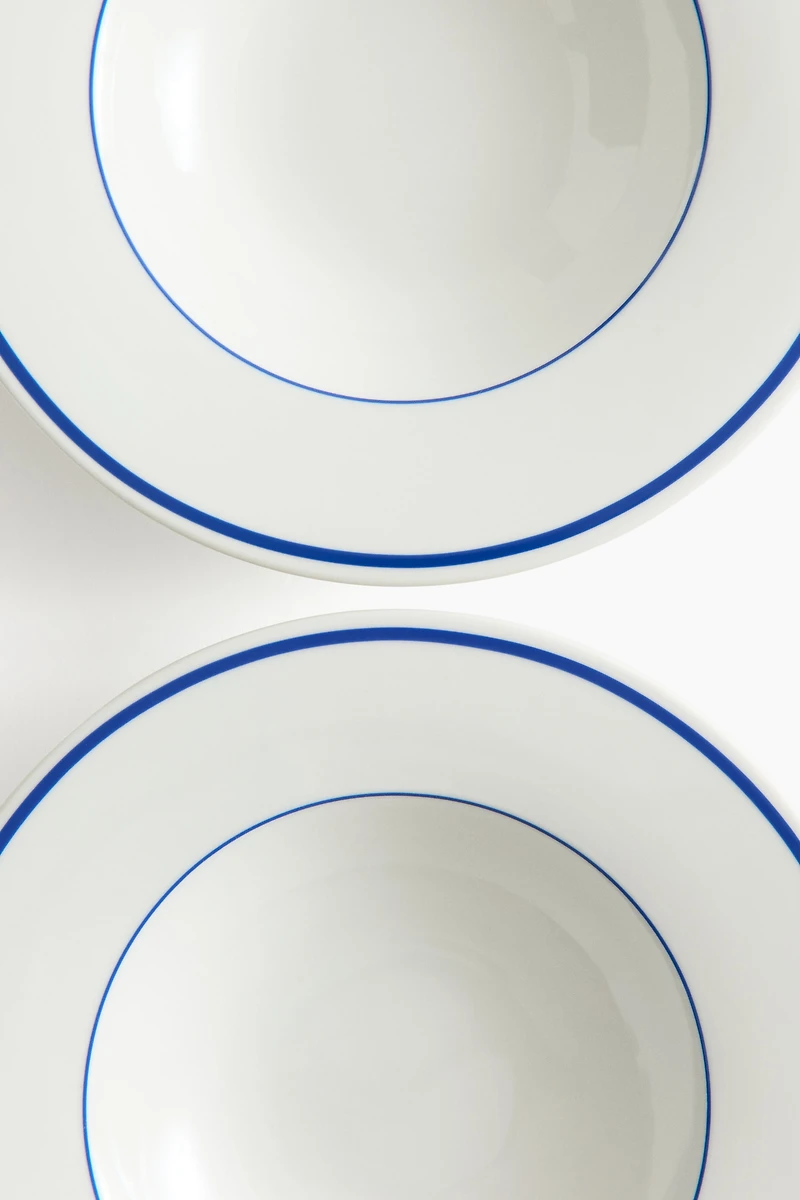 2-Pack Deep Porcelain Plates