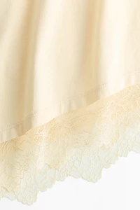 Asymmetric Lace-Trimmed T-Shirt