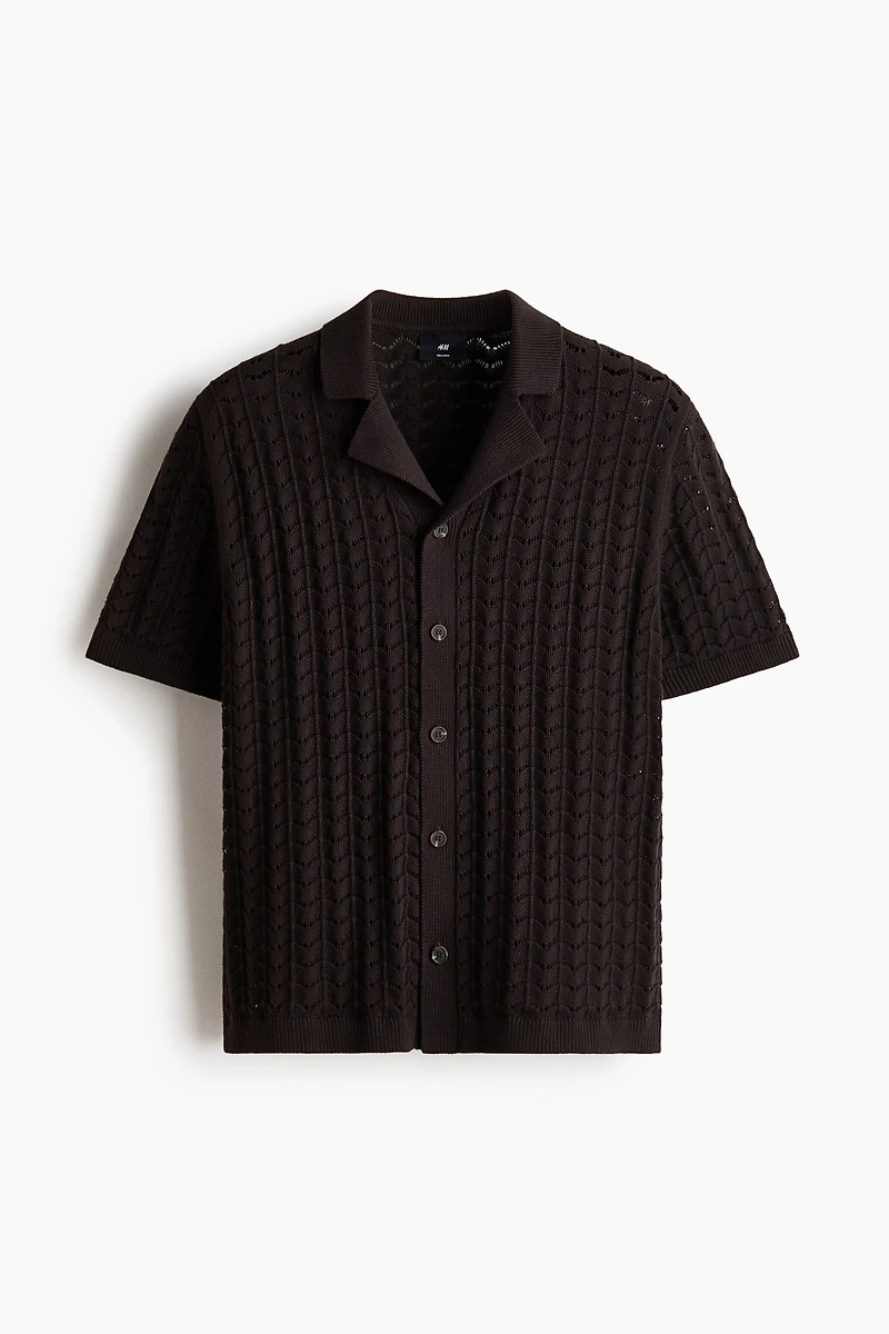 Chemise décontractée en tricot pointelle