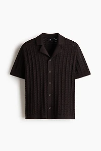 Chemise décontractée en tricot pointelle