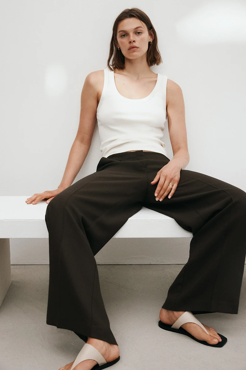Wide-Leg Dress Pants
