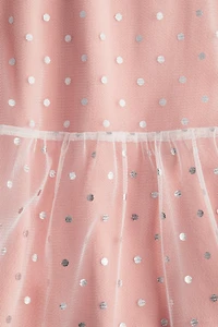 Foil-Print Tulle Dress