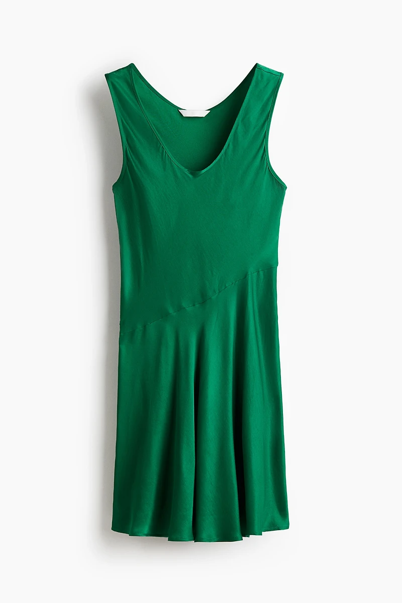 Flared satin dress