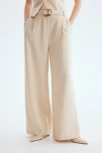Wide-Leg Pants with Belt