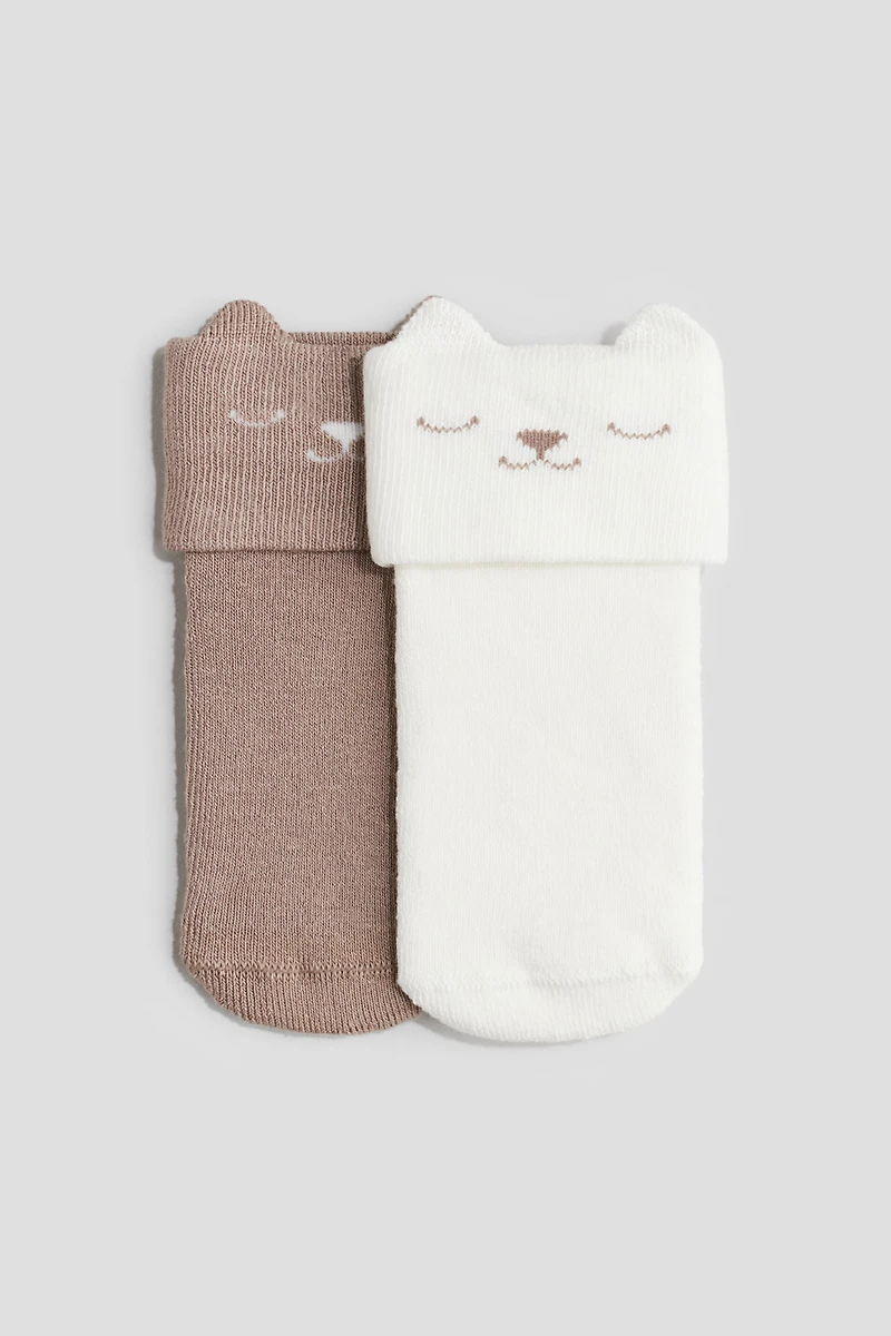 Lot de 2 paires chaussettes en bouclette