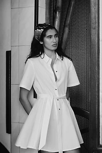 Tie-Belt Shirt Dress