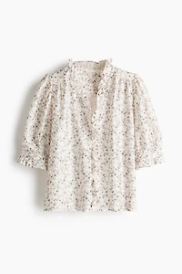 Ruffled Puff-Sleeved Blouse