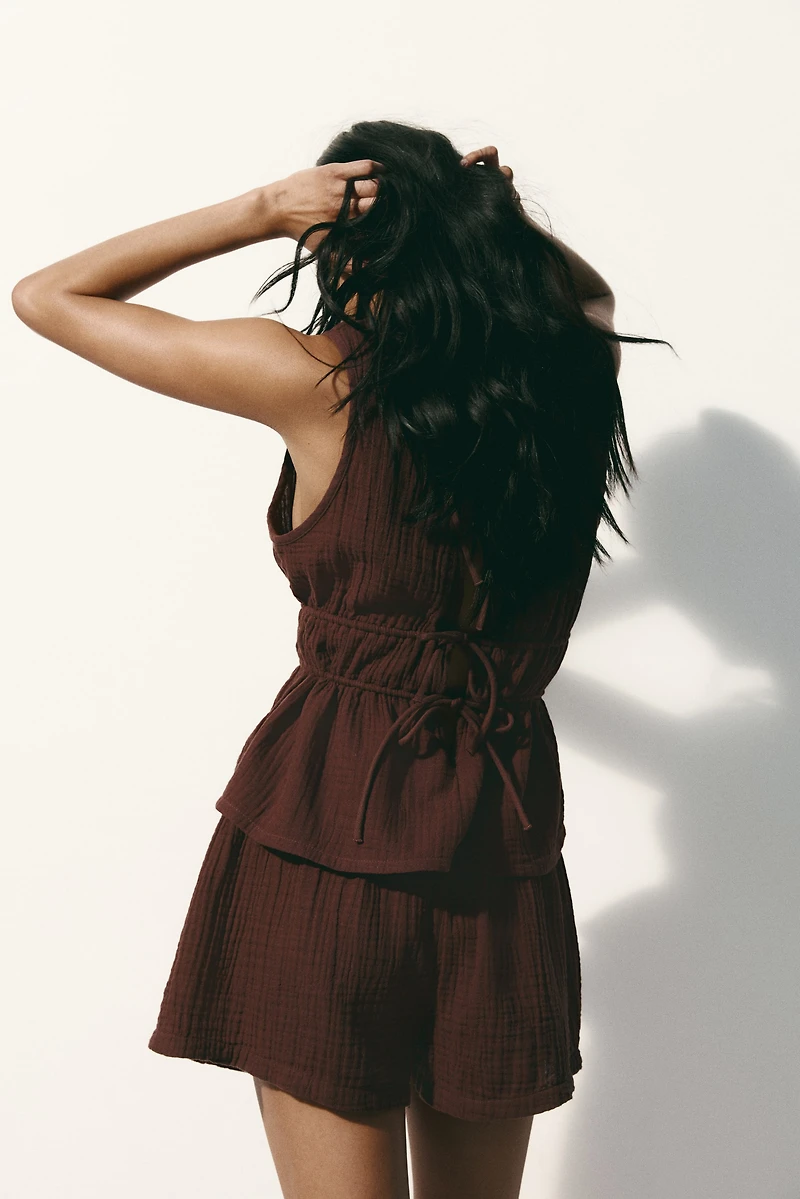 Cotton muslin beach shorts