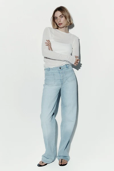 Jean large taille haute