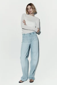 Jean large taille haute