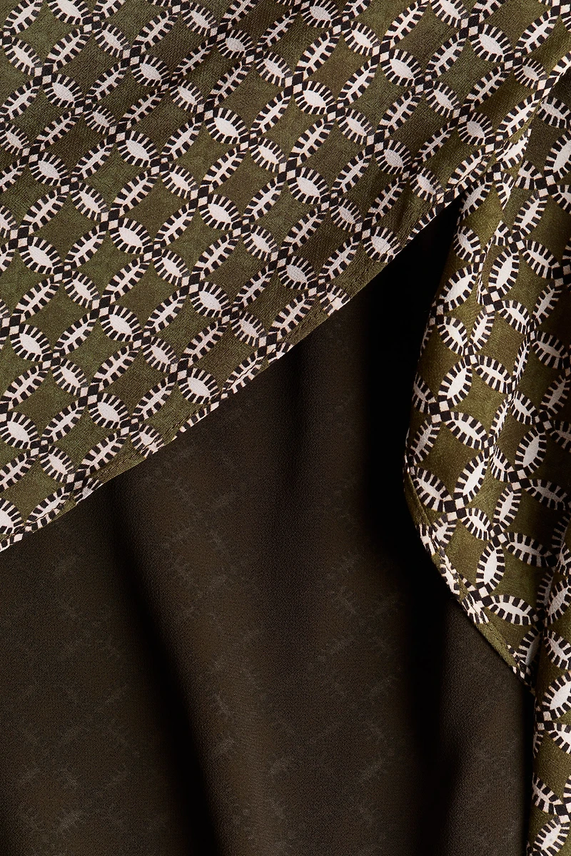 Scarf-Detail Layered Skirt