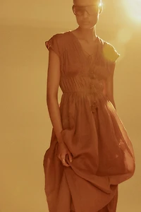 Robe en ramie avec cordons de serrage