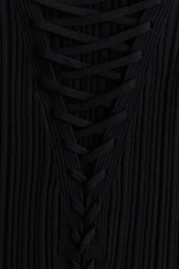 Lacing-detail Rib-knit Tank Top