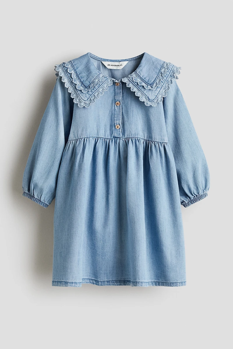 Denim Dress with Sailor Collar