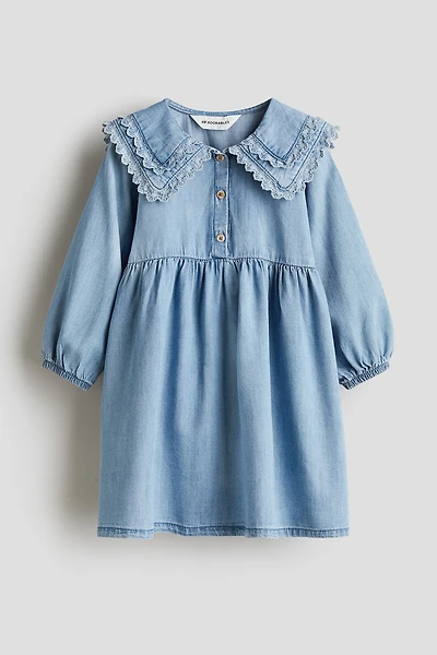 Denim Dress with Sailor Collar
