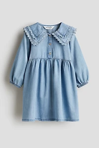 Denim Dress with Sailor Collar