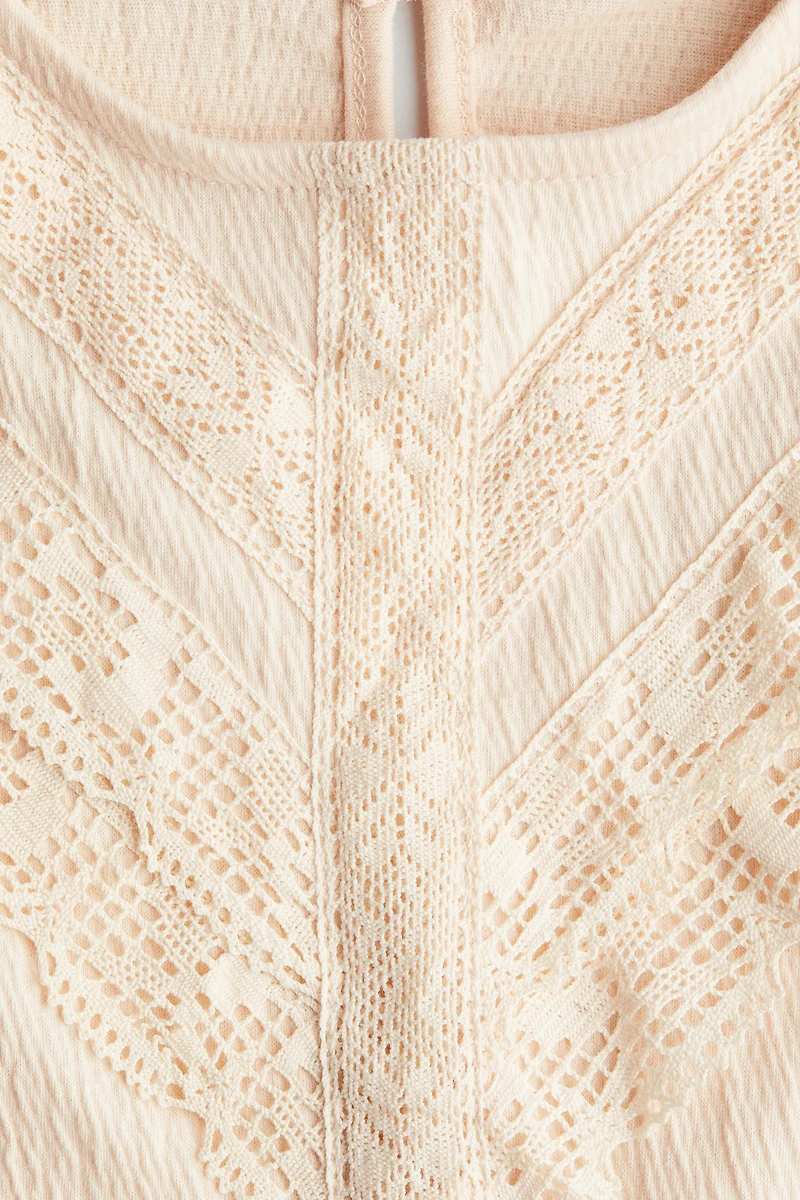 Lace-Detail Cotton Blouse