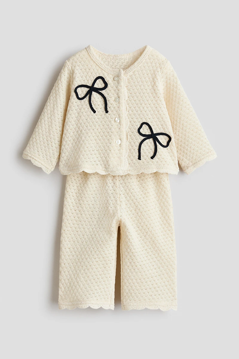 Ensemble 2 pièces en tricot pointelle