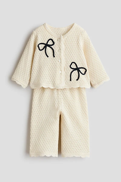 Ensemble 2 pièces en tricot pointelle