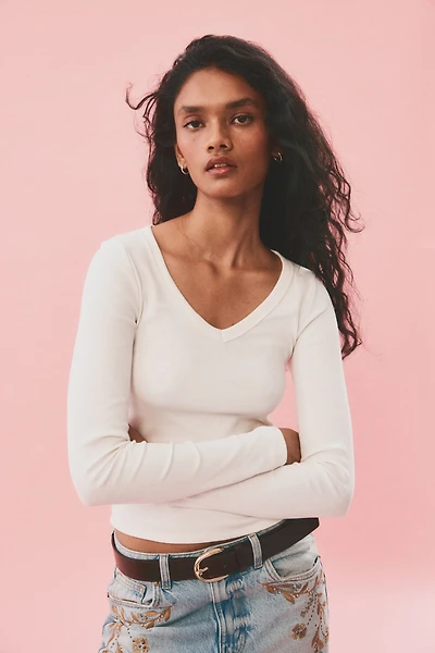 Haut en coton avec encolure V