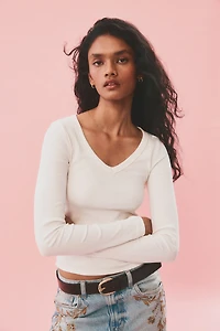 Haut en coton avec encolure V