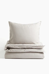 Linen-blend Twin Duvet Cover Set