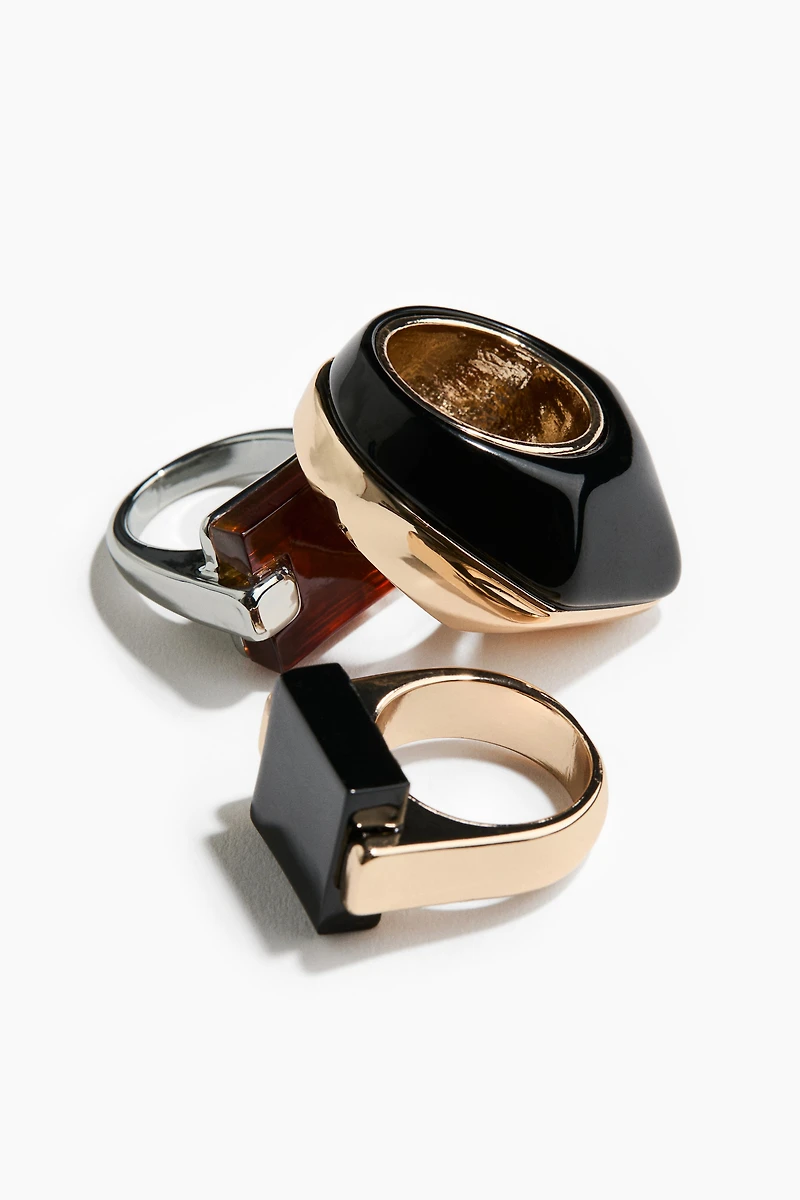 3-Pack Statement Rings