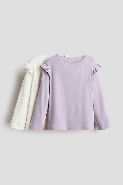 2-Pack Ruffle-Trimmed Jersey Tops