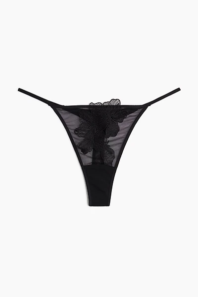 Culotte-ficelle Tanga brodée