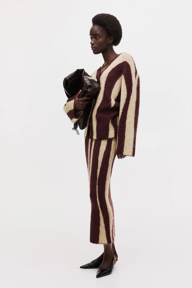 Jacquard-Knit Mohair-Blend Cardigan