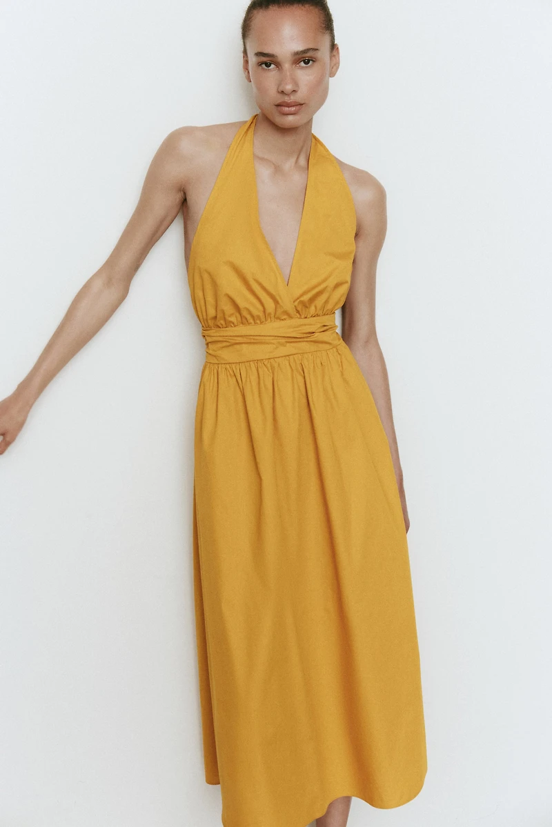 Robe à dos nu en coton