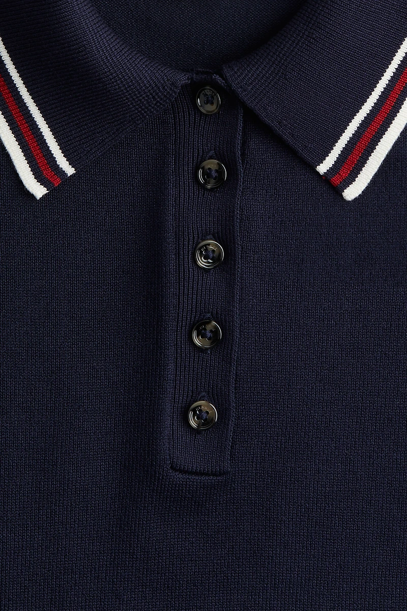 Fine-Knit Polo Shirt