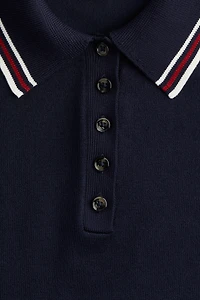 Fine-Knit Polo Shirt