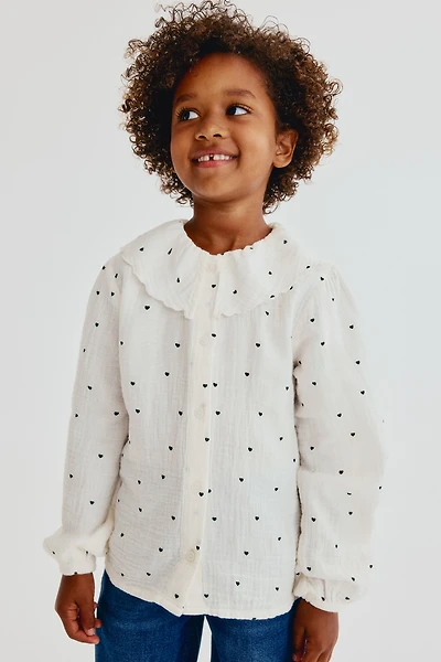 Patterned Muslin Blouse