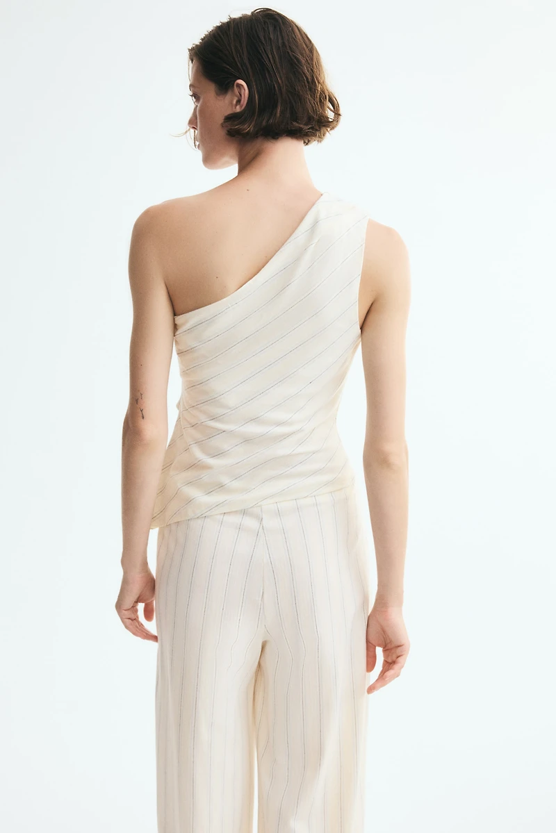 Pleated One-Shoulder Top