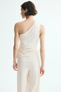 Pleated One-Shoulder Top
