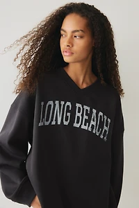 Oversized V-Neck Sweatshirt