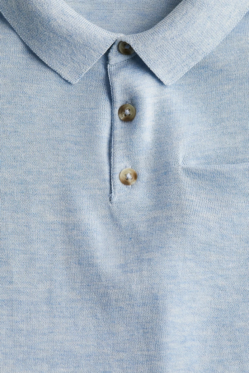 Polo en soie mélangée