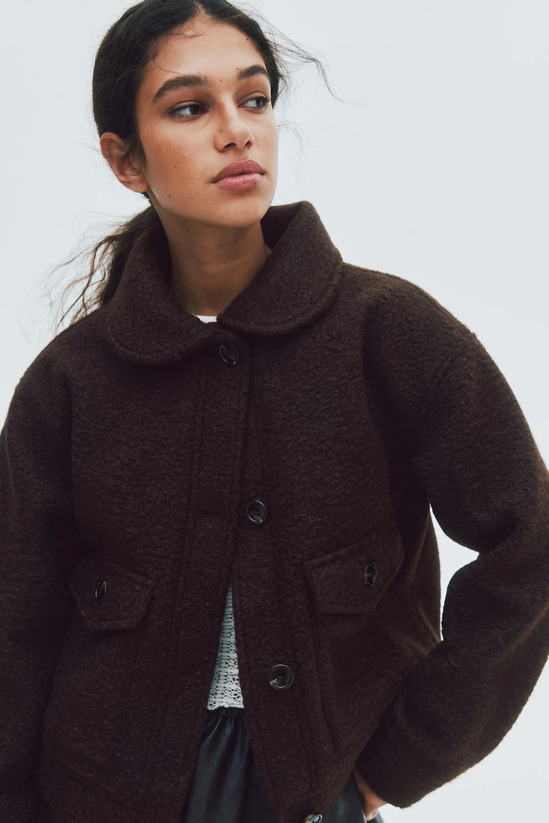 Veste en sergé avec col duveteux