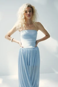 Bubble-Hem Bandeau Dress