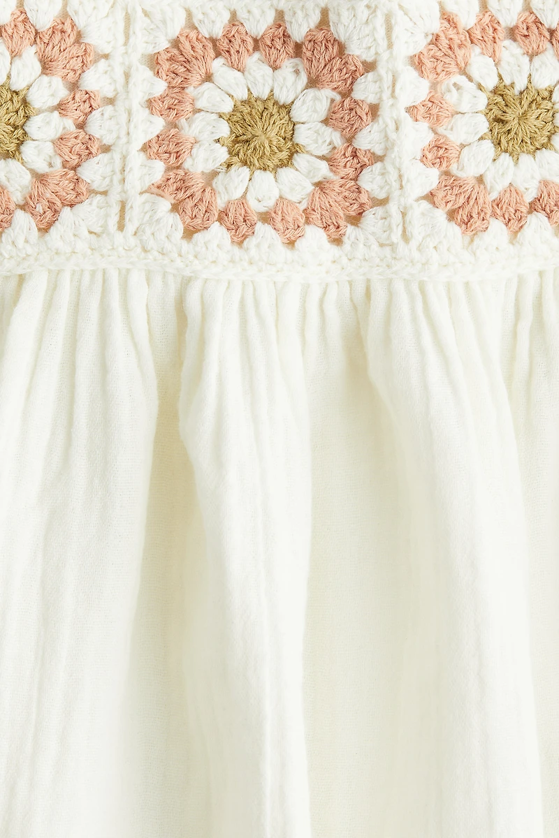 Cotton Crochet-Look Dress